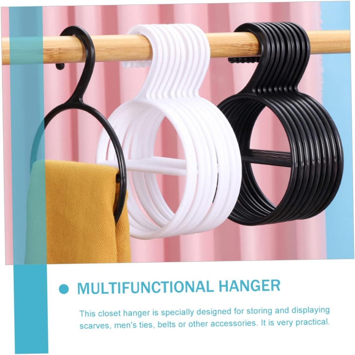 20pcs Scarf and Belt Organizer Hanger Versatile Storage Rack for Neckties Scarves and Accessories Space-Saving Design Tie Holder for Closet Use