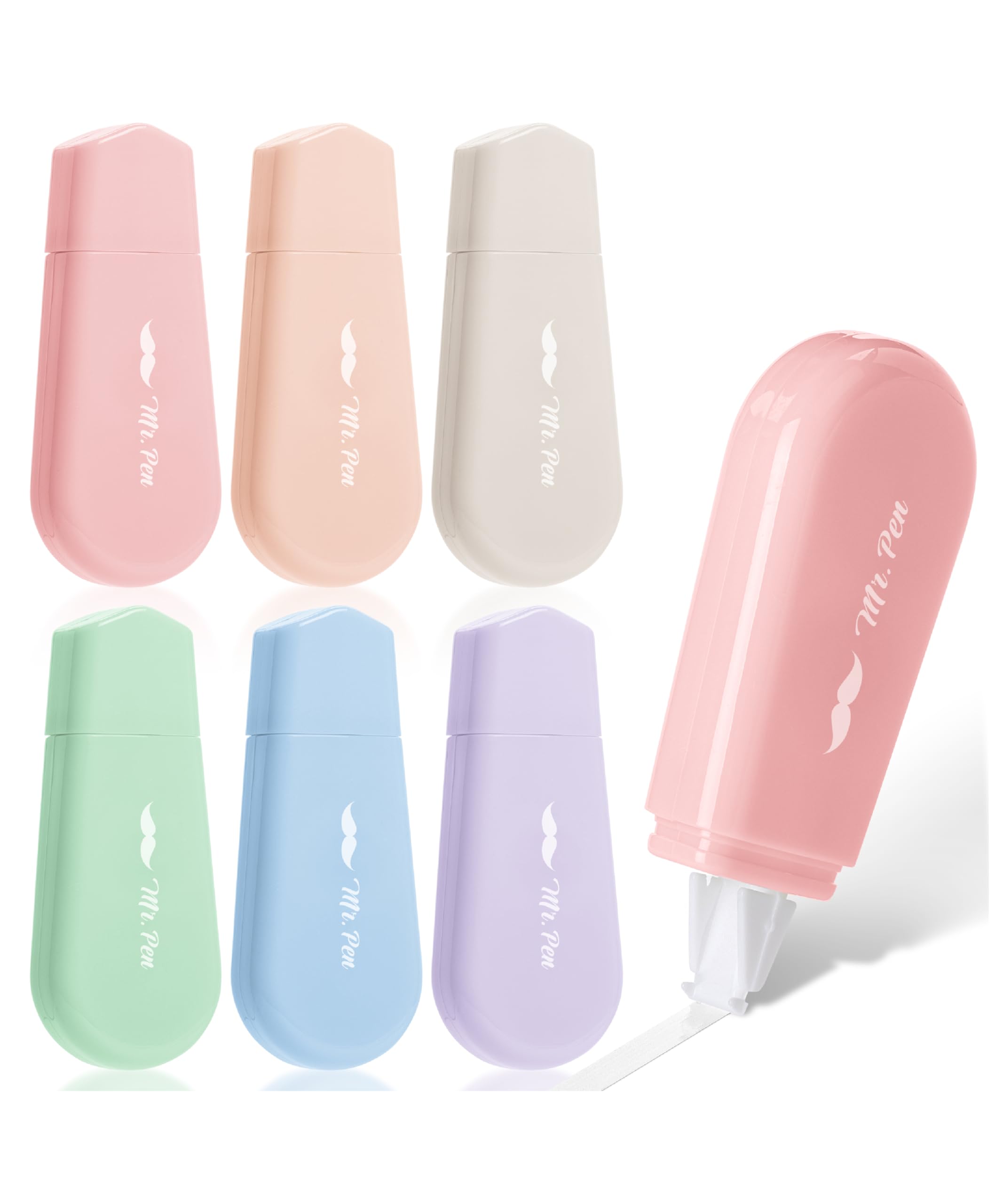 Mr. Pen- Aesthetic Correction Tape, 0.2" x 197", 6 pcs, Pastel Colors, Cute Correction Tape