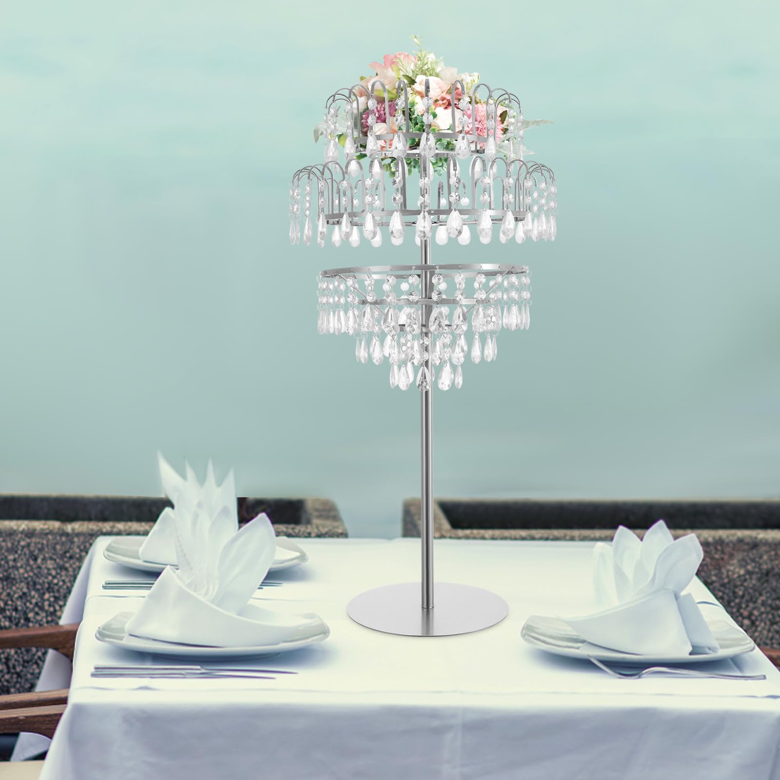 Centros de Mesa de Boda de Metal acrílico, jarrones de Flores, Soporte para Flores, Soporte de jarrones de Cristal en Forma de Columna, Estante para exhibir Flores para Bodas y fie