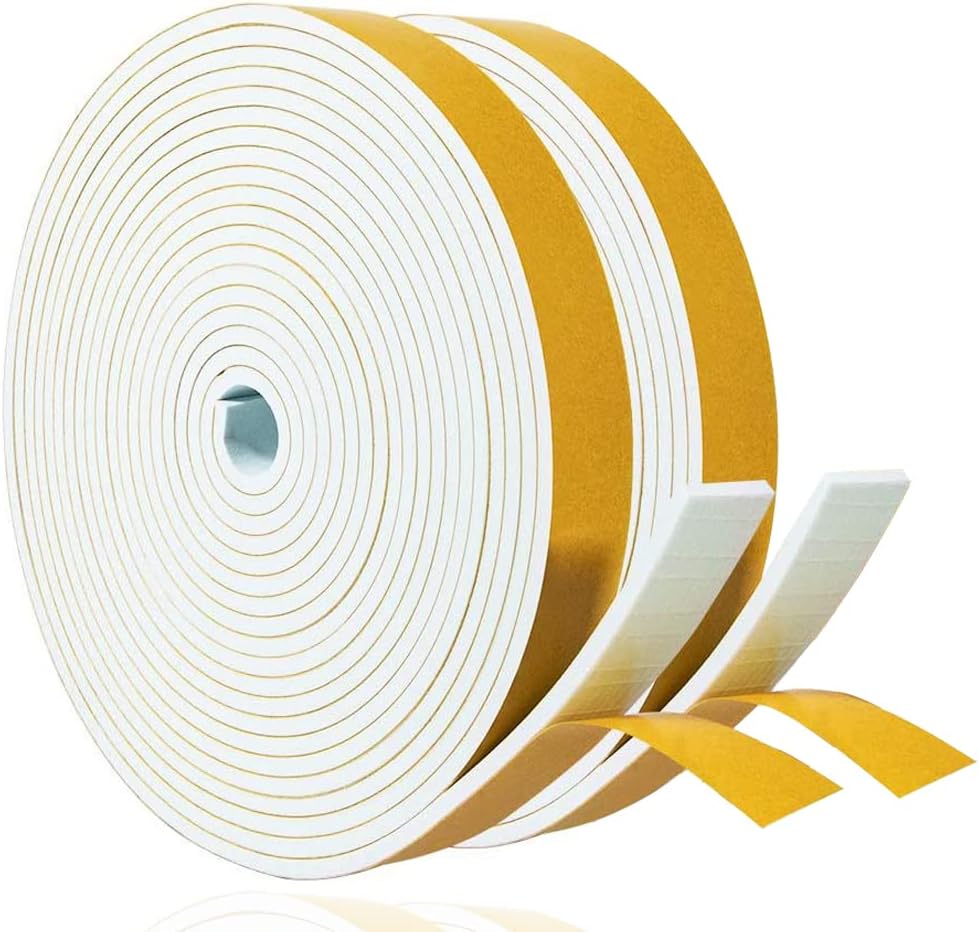 Adhesive Weather Stripping Foam Tape 25mm(W) x 3mm(T) Draught Excluder