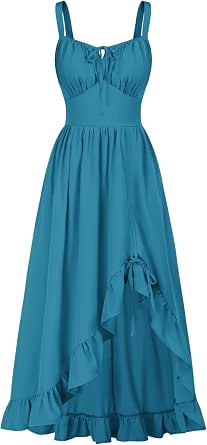 Scarlet Darkness Women Renaissance Corset Dress Flowy Milkmaid Sundress