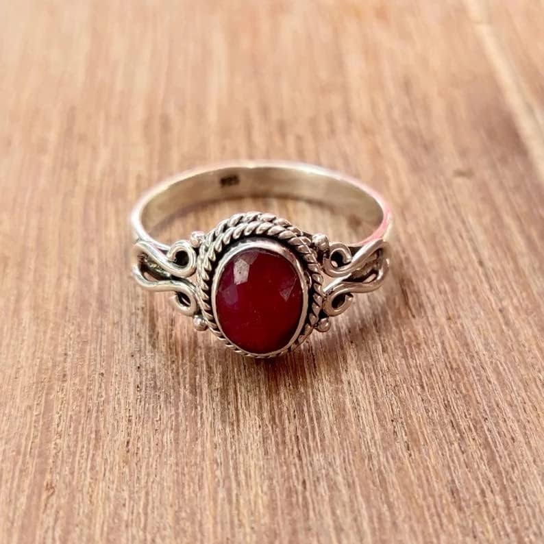 Ruby Ring, Self-Love Ring, Purposeful Ring, Red Ruby ~ Gemstone Jewelry, Friendship Gift Ring, Daily Wear Ring, Promise Ring, Raw Ruby Ring, Handmade Ring, Engagement Ring, Created Ruby Jewelry
