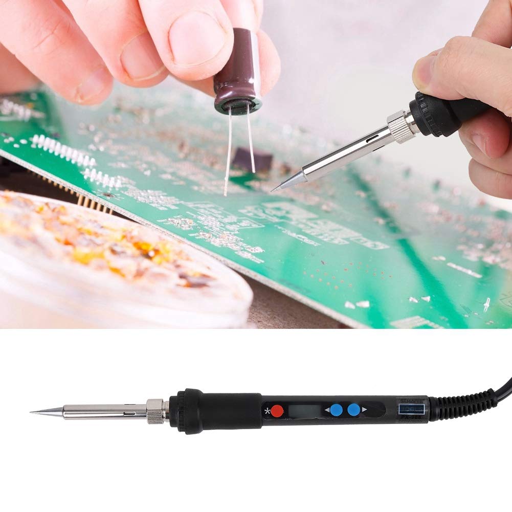 Pluma de calentamiento de soldadura, punta de soldadura de la serie 900M Soldador eléctrico Soldador portátil con LCD para reparación electrónica 20V 10A Enchufe de la UE