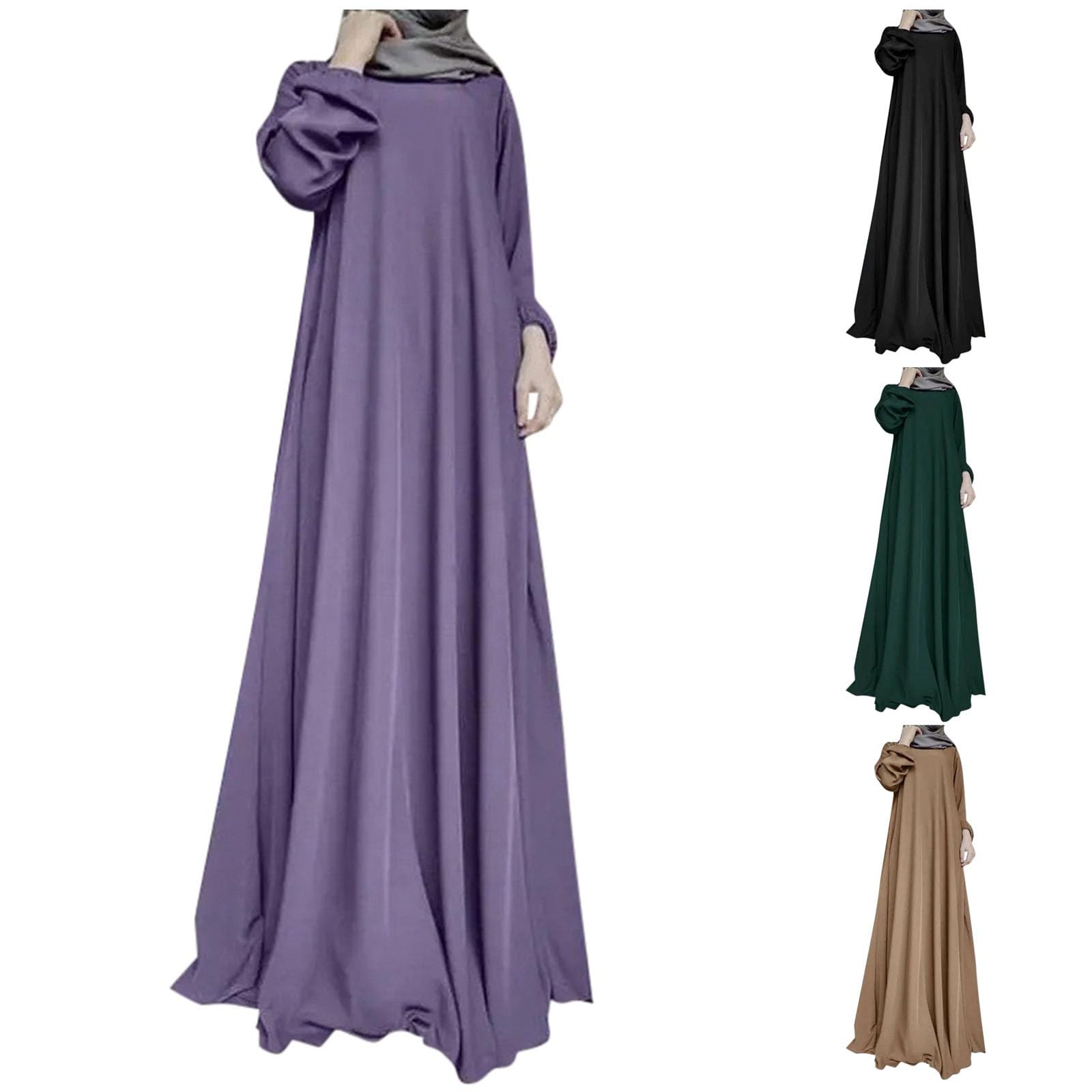 Gebetskleidung für Frauen, Muslimische Kleider Abaya Damen Elegantes Damen-Muslime-Abaya-Kleid mit Langen Ärmeln und Rüschen - Perfekt für Gebete, Festlichkeiten und Alltag - Komfortabel