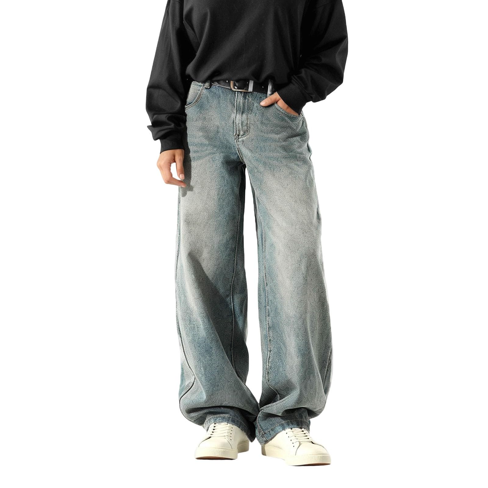 Pantalon Vaquero Mujer Vaqueros Elasticos Pantalones Baggy Tejanos Ligero Tallas Grandes Anchos Pantalón Rectos Ropa Casual Invierno Primavera Jeans