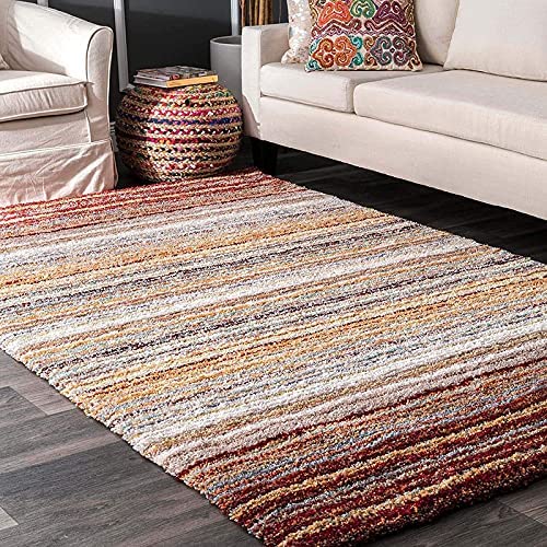 Image of Shaggy Rug for Bedroom Living Room 3X5 FEET Fluffy Plush Area Carpet with Non Slip Backing, Modern Cozy Floor Rug for Home Decor and Comfort (Multicolor b)