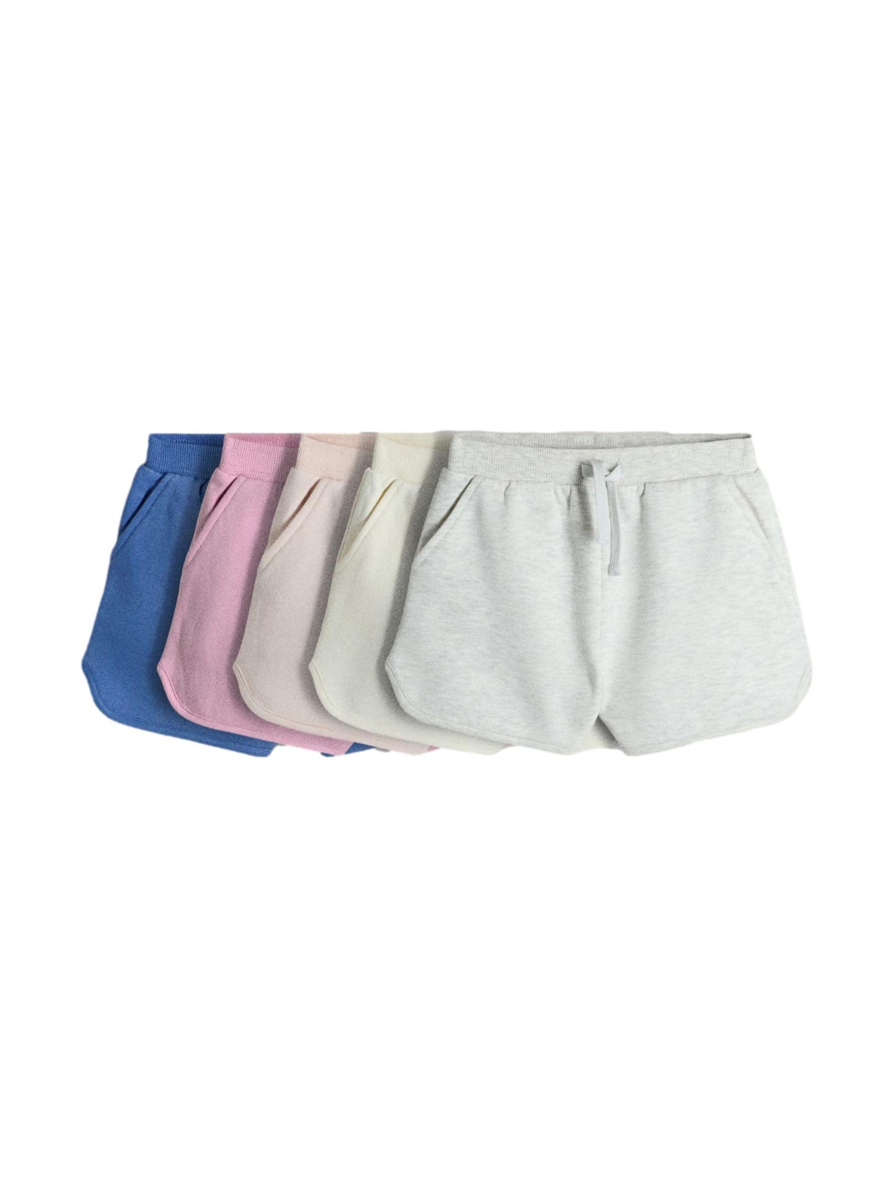 THE SET Niñas Pack de 5 Pantalones Cortos de chándal de Punto