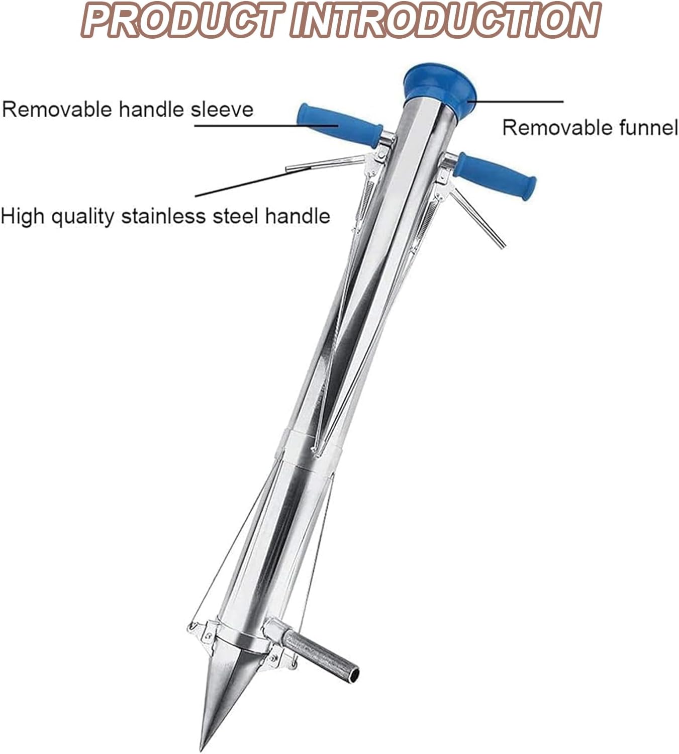 Long Handle Bulb Planter Tool, Vegetable Transplanter, with Soft Grip, Diameter 7.6cm and 12CM Depth, Without Bending Over, Planting Tools in Seconds for Garden, Yard, Greenhouse