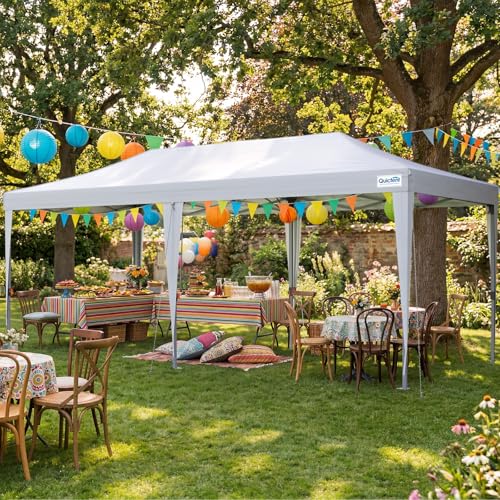 Quictent 10x20 Pop up Canopy Without Sidewalls Easy up Canopy Tent Instant Shelter with Windows for...
