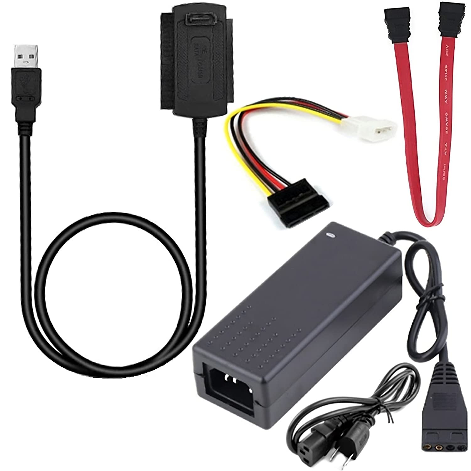 Retoo Cavo adattatore per disco rigido USB 3.0 SATA III a USB 3.0 per hard disk UASP, cavo adattatore per disco rigido SSD 2.5"/1.8"/2.5/3.5", alimentazione DC 12V