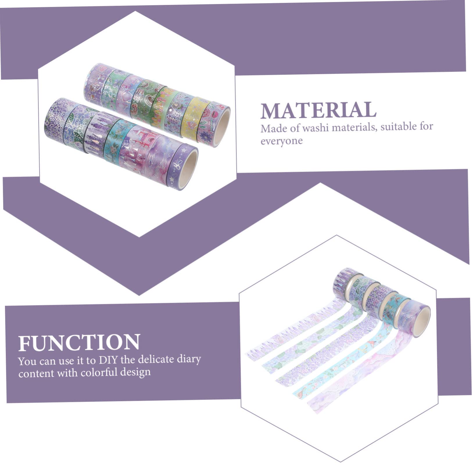 EXCEART 45rollos Cinta Decorativa De Washi para Manualidades Scrapbooking y Decoración De Diarios Diseño De Flores para