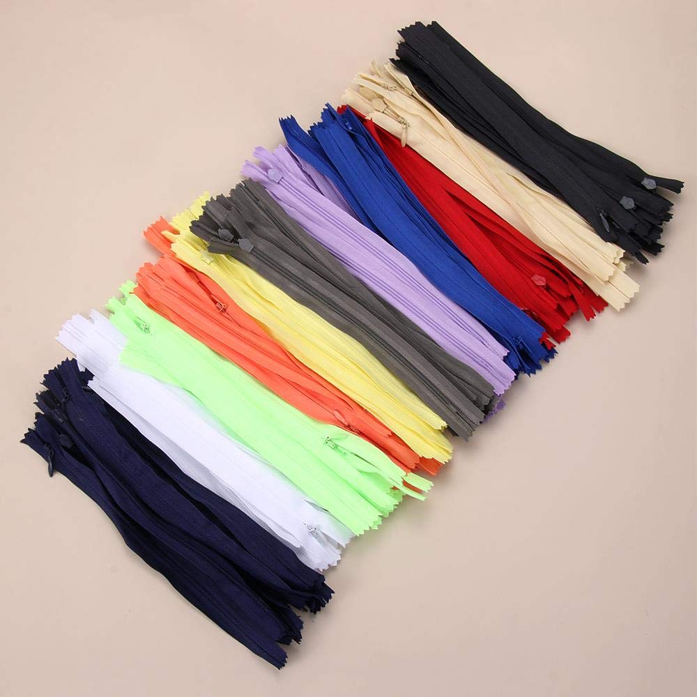 Lote De 10 Cremalleras De Nailon Coloridas De 20 Cm De Longitud, Para
