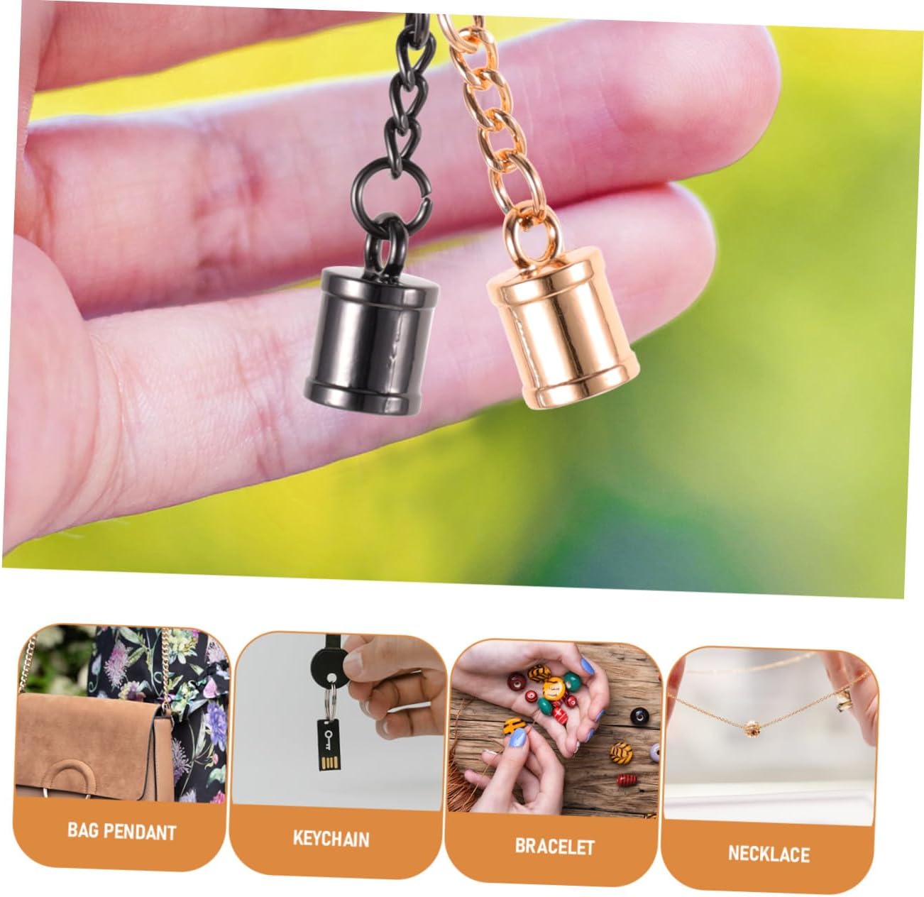 NUOBESTY 40pcs Tassel End Caps Screws Cord Stoppers for Jewelry Making for Necklaces Bracelets and Projects Shiny Options