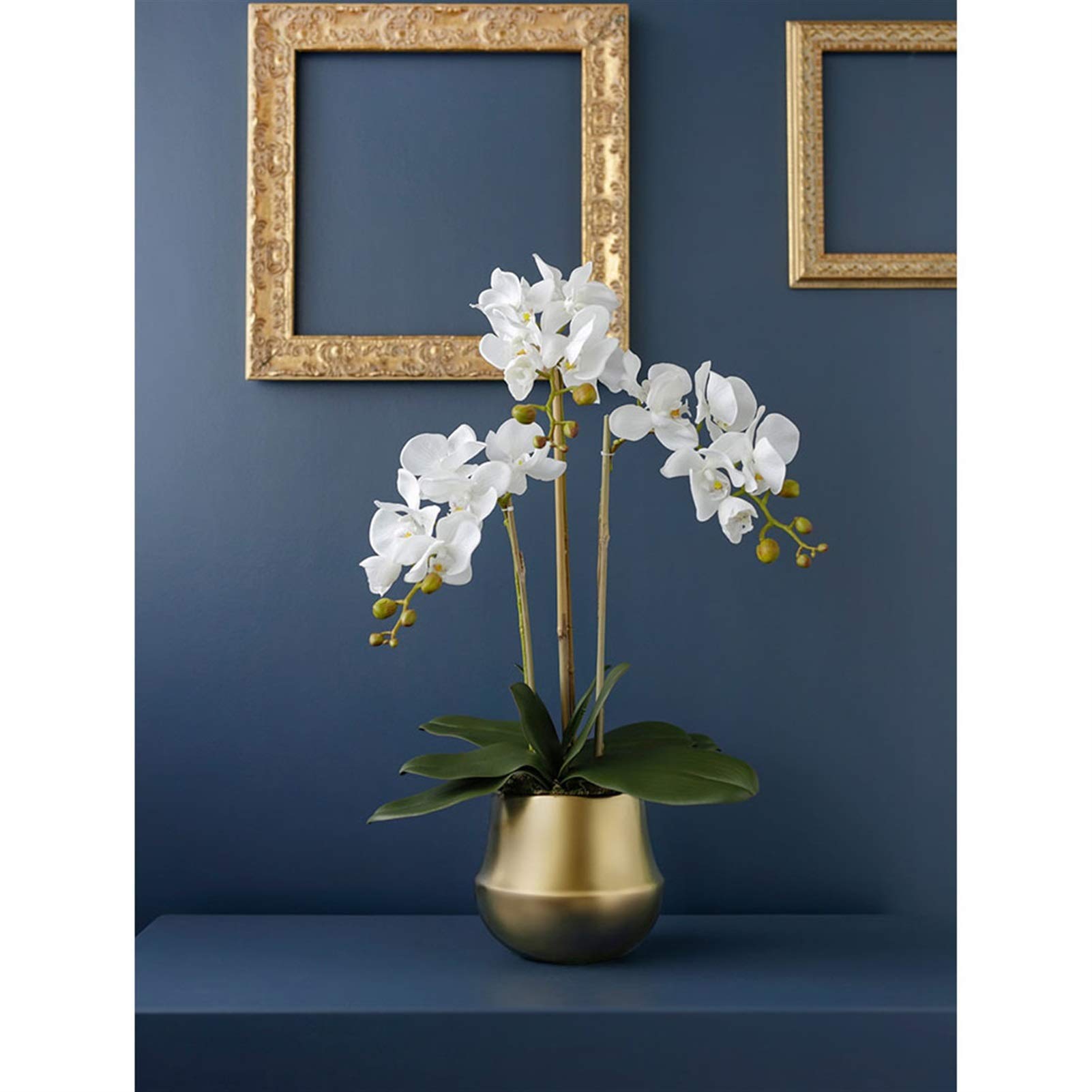 Orchidée Artificielle Bonsaï avec Vase doré Fausses Plantes Phalaenopsis Orchidées Arrangements Floraux Exquis Faux Fleurs Décor Maison et Bureau Fleurs artificielles