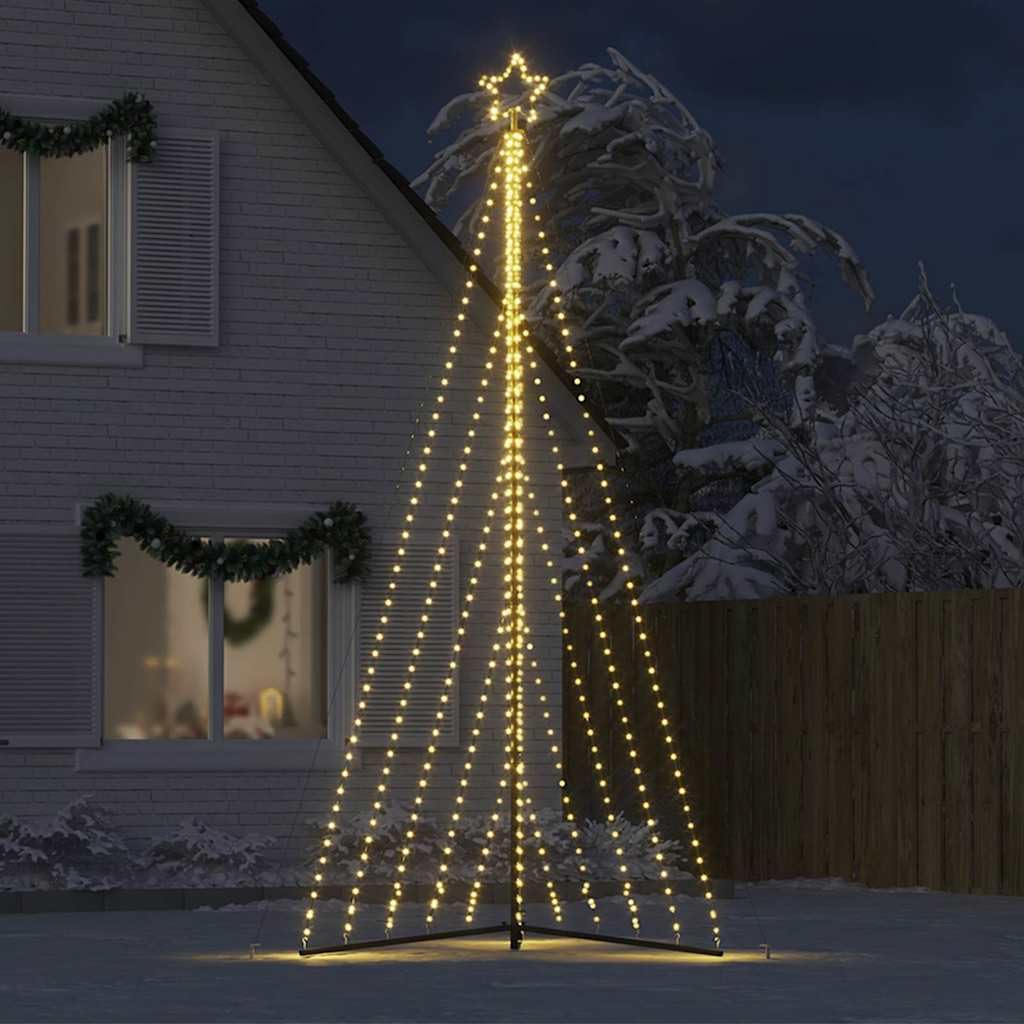 Choinka LED ciepła biel 399 cm, 570 diod LED, 8 efektów świetlnych, IP44, do użytku wewnątrz i na zewnątrz, z gwiazdą