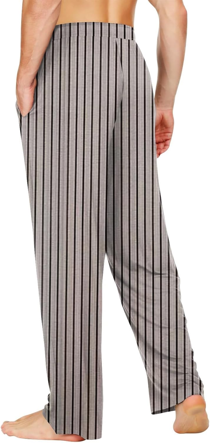 WENKOMG1 Men's Sleepwear Pant, Soft Lightweight Plaid Sleep Lounge Pj Pant with Pockets, XS-5XL