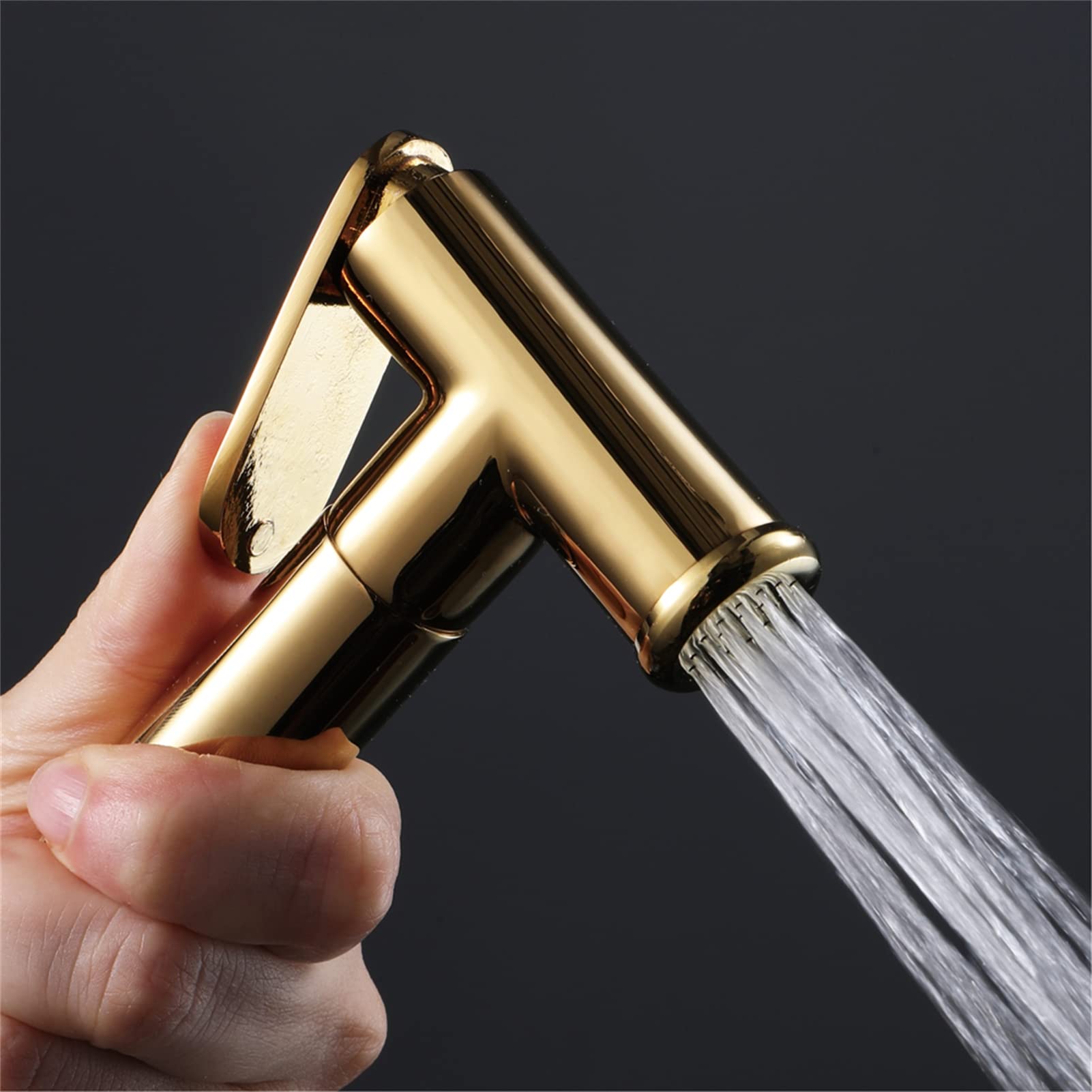 QHQQXN Rociador de bidé para Inodoro, rociador de bidé de Mano Dorado de latón, rociador de bidé para higiene Personal, Limpieza de Inodoro, paño para pañales para bebés, Juego de Grifo para bidé,