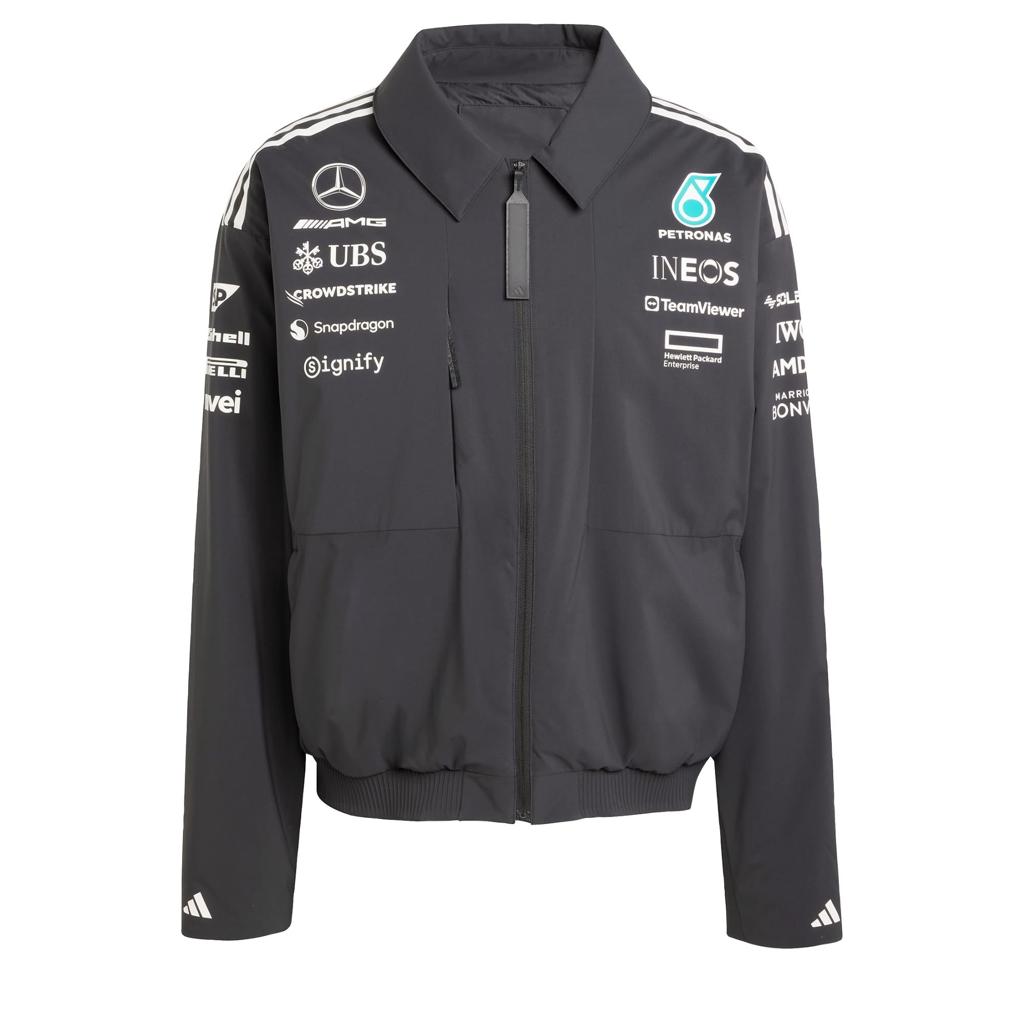 adidas Mężczyźni MERCEDES - AMG PETRONAS FORMULA ONE TEAM TEAM JACKET MEN, Black/White, M