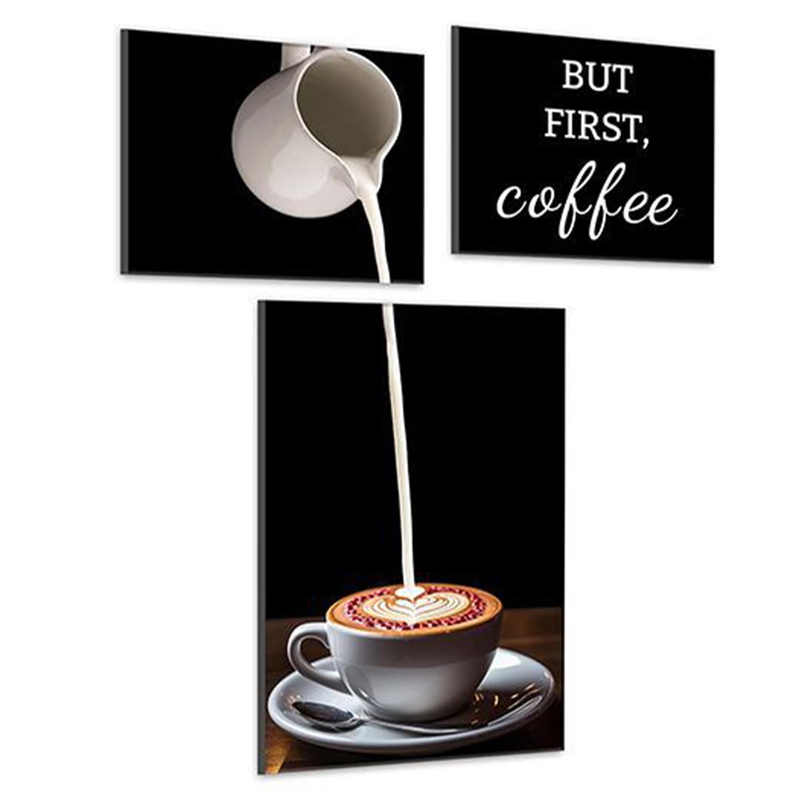 burkfeeg 3 Piezas Cuadro Decorativo Café Cocina Cuadro En Lienzo Cafe Cuadro Lienzo No Tejido Para Hogar Moderno Comedor (Sin Marcos)