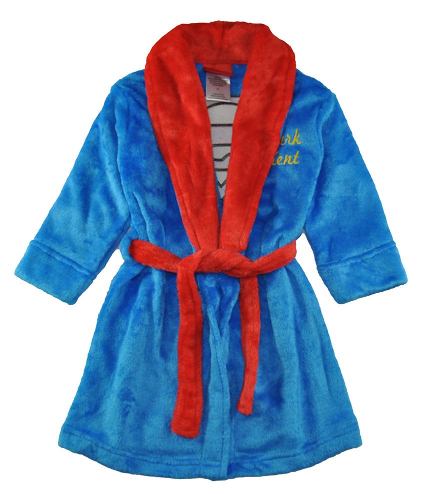 DC Comics Superhero - Bata de forro polar para niño - azul - 24 meses