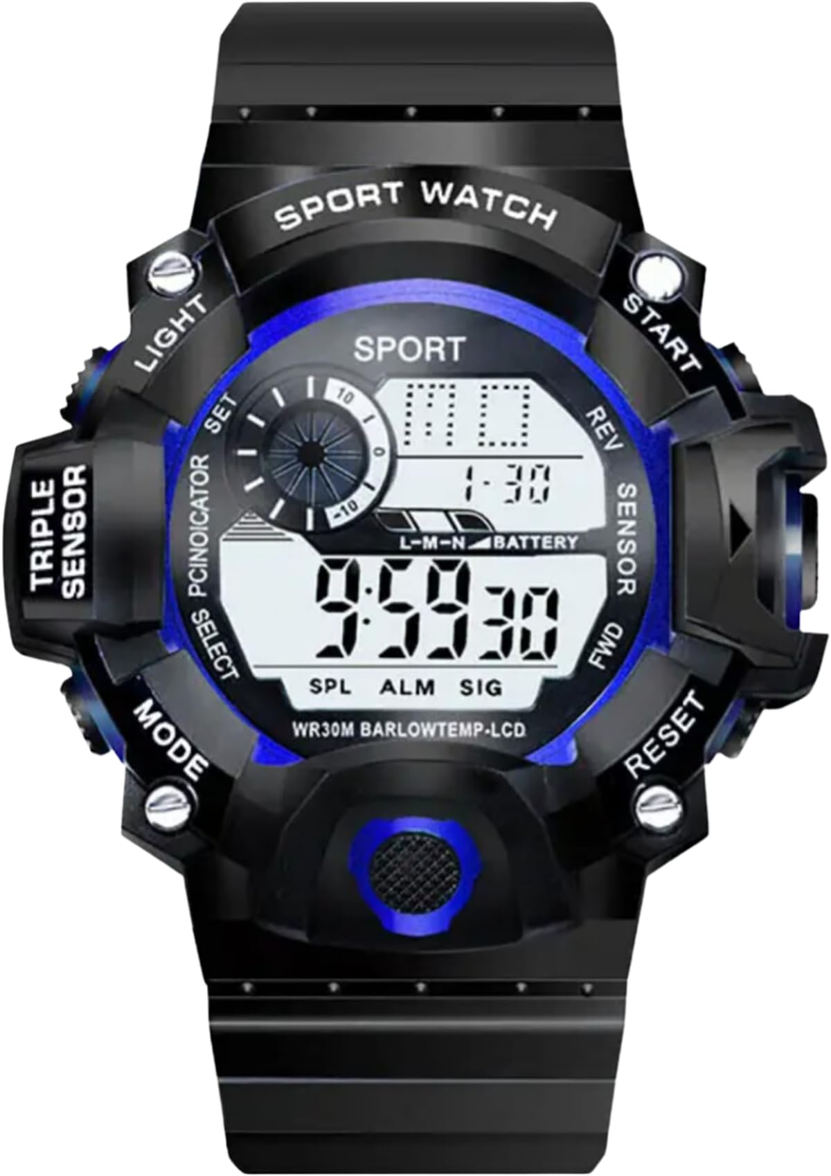PAPIO Black Color TPU Band Digital Unisex Watch for Mens and Womens | Multifunction Business Sport Design Boys and Girls Quartz Wrist Watch (DIGITAL-25 Blue) (B0CK1F2VJG) Amazon Price History, Amazon Price Tracker