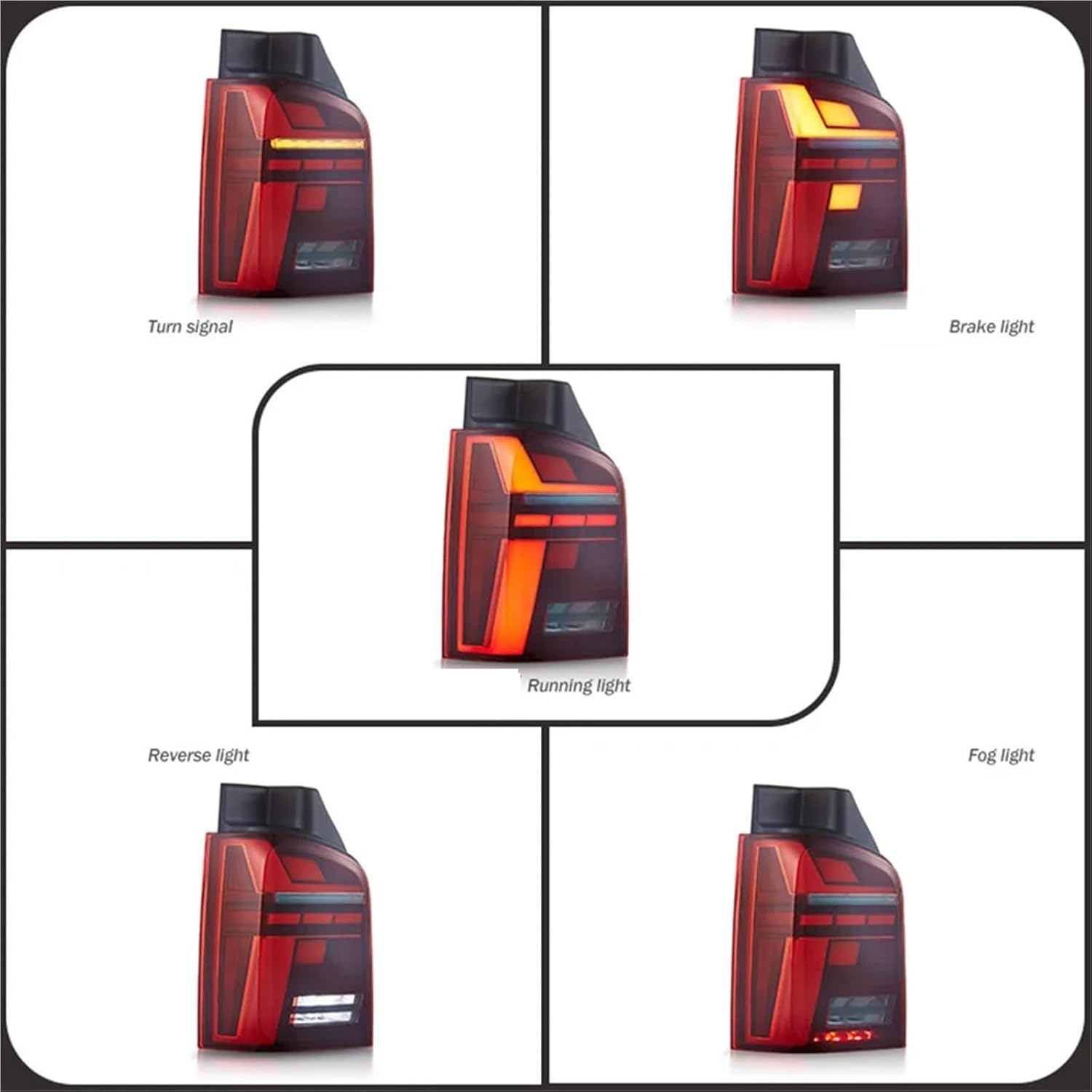 車の Led テールライト VW マルチバンカラベル T5 2010-2014 と