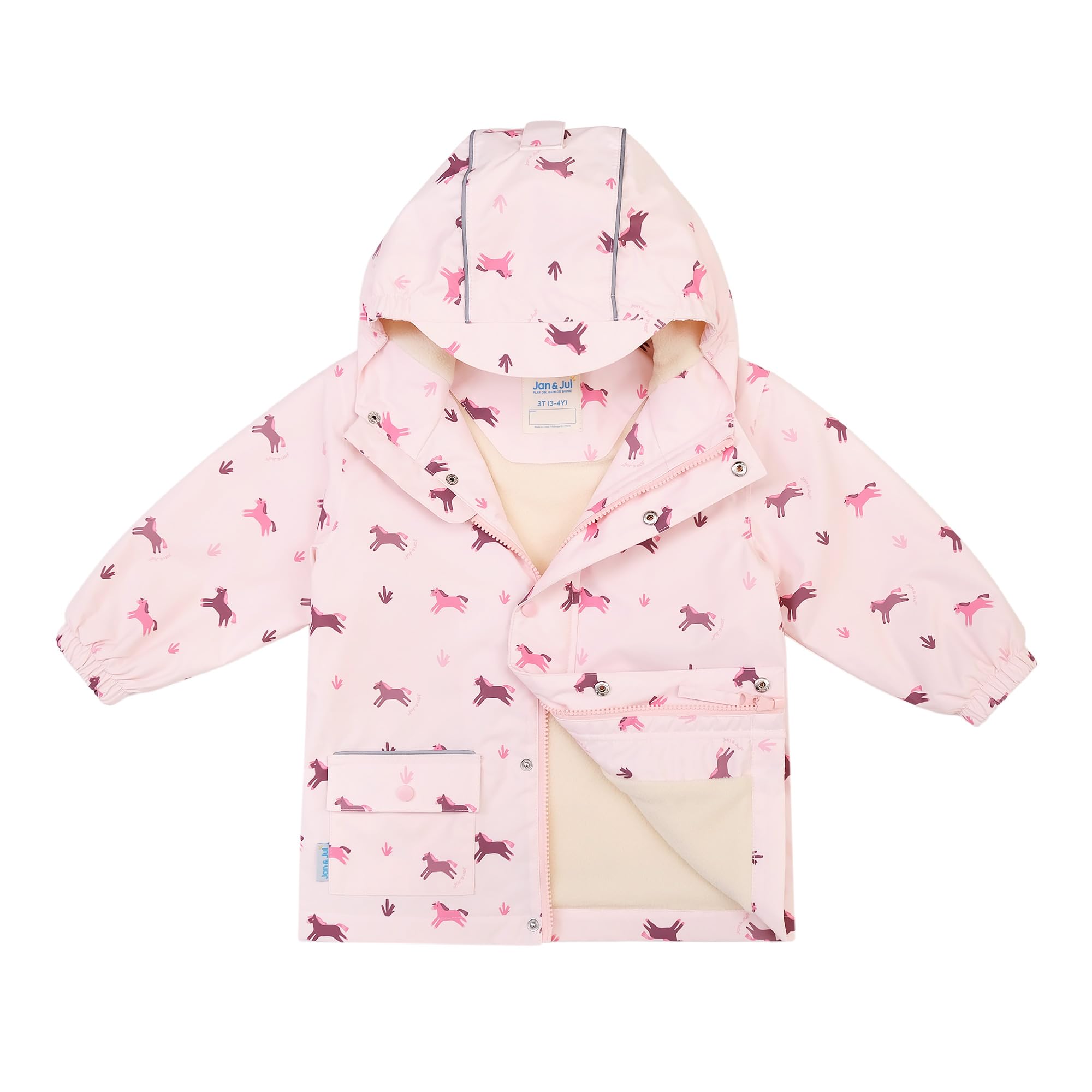 JAN &amp; JUL Waterproof Cozy-Dry Rain Jacket for Kids