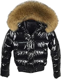 Women's Shiny Soft Down Jacket Faux Fur Short Jacket Thickened Warm Down Jacket