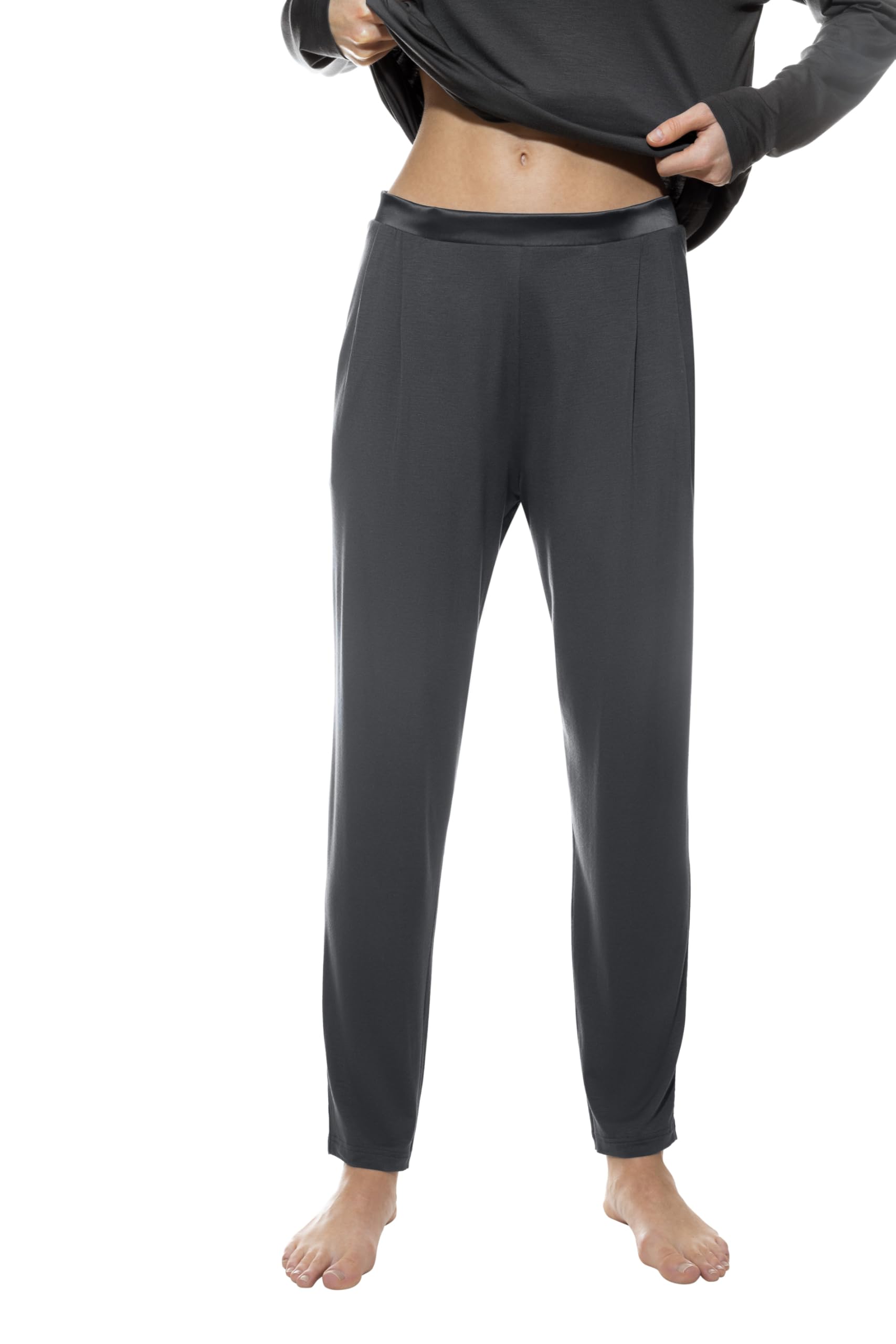 Mey Damen Hose knöchellang: Schmale Passform, Knöchellang, Satinbund, Seitliche Taschen, Fließende Qualität, Natürliches Tragegefühl, Serie Pure Chic