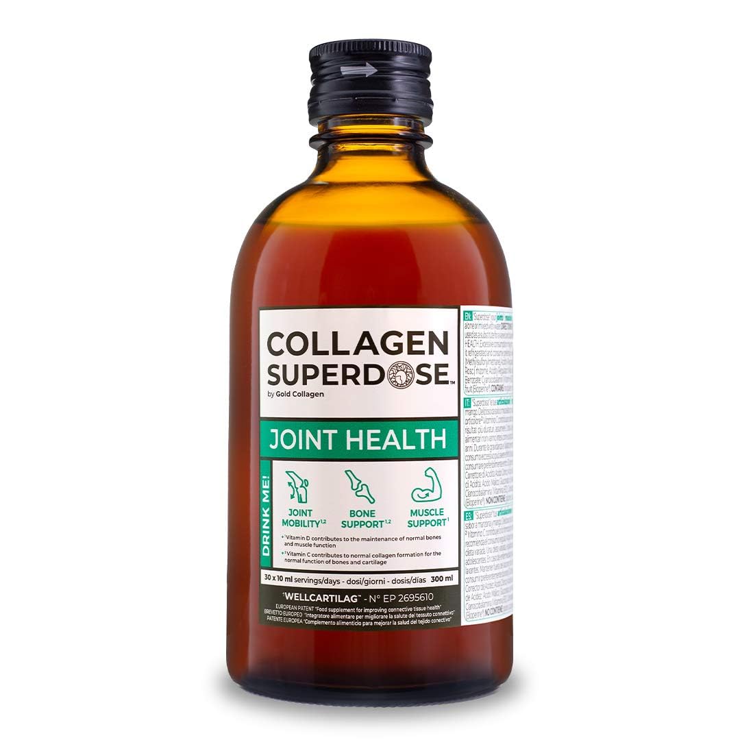 Collagen SUPERDOSE by GOLD COLLAGEN Joint Health - Collagen Supplements for Women & Men, Supplement Joints for Muscles and Bones with Vitamin D, Vitamin C and Hyaluronic Acid, 300 ml