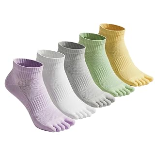 Cotton Toe Socks Women, Casual Five Finger Socks, Comfortable Crew Socks, Breathable Athletic Socks - Amazon product rated Grade A