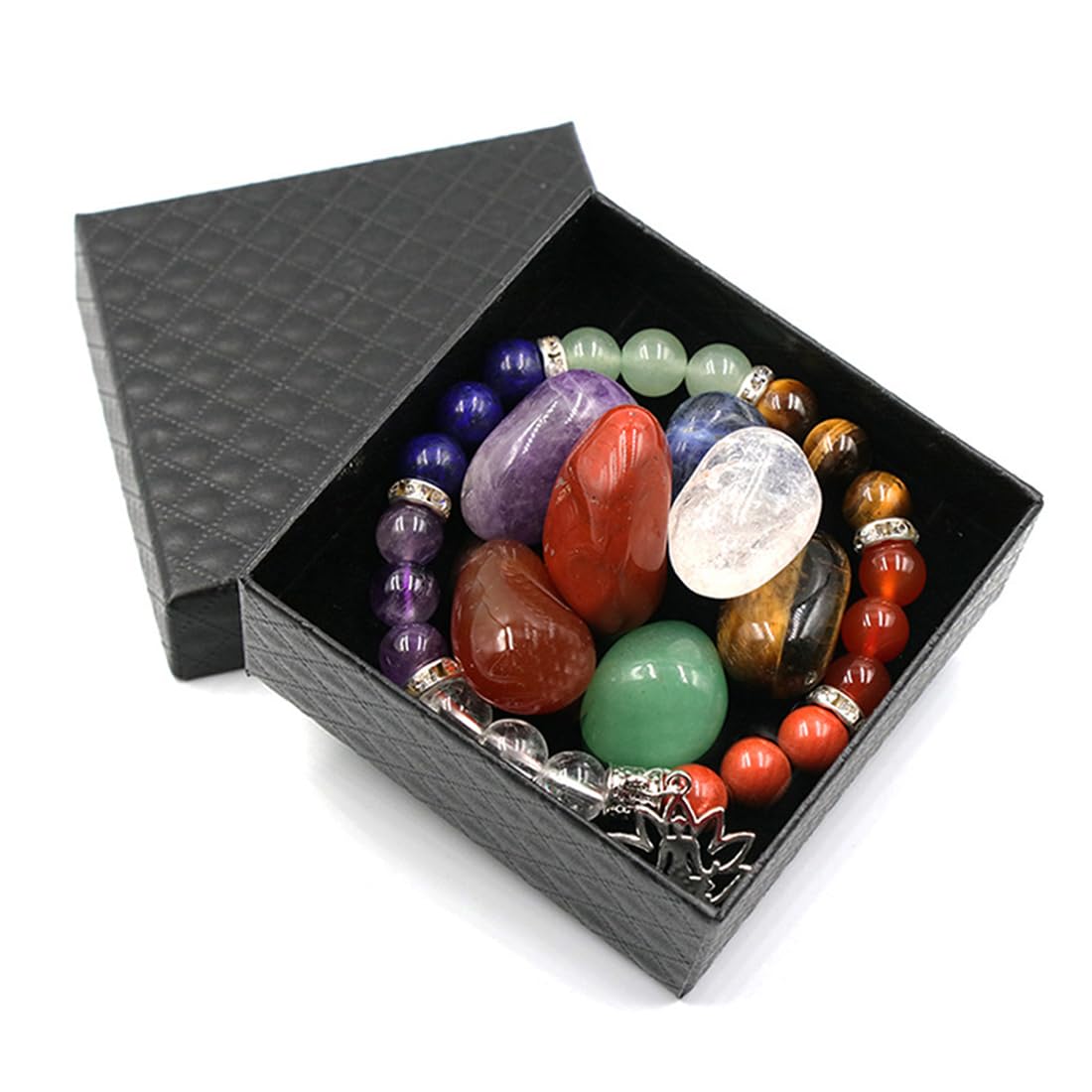 Pietre e Vetro di Mare per fontane da Interno,Gemme,Cristallo Naturale, Pietra Colorata Irregolare, Pietra Grezza Colorata Yoga (Set di 8)