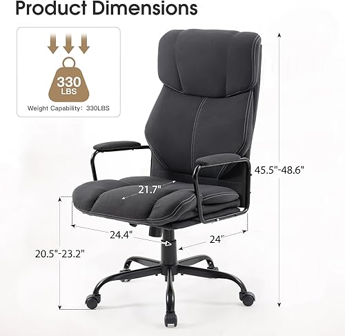 Miniatura 2 de ECOTOUGE Silla de oficina ejecutiva, silla ergonómica con cojín grueso y soporte lumbar, silla de computadora con altura y reposabrazos ajustables