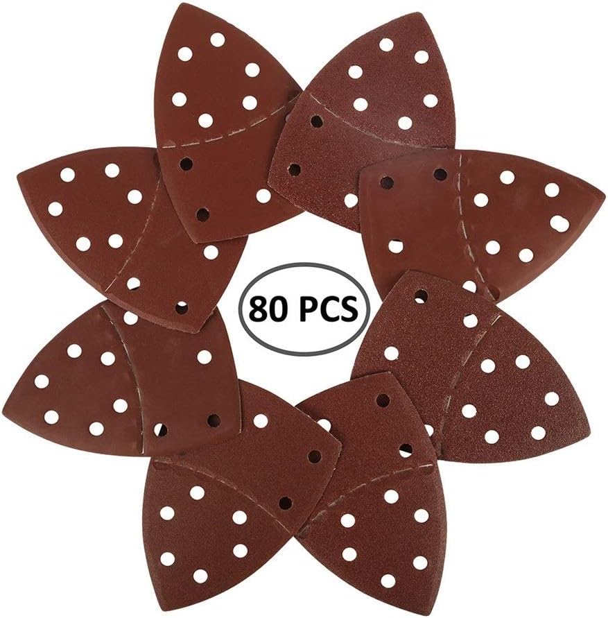 Sander Sandpaper 80pcs Sandpaper Paper Pad Set Saw Blade 60/80/120/180/240/320/400/800 Triangle Sander Sandpaper Electric Abrasive Tool Set