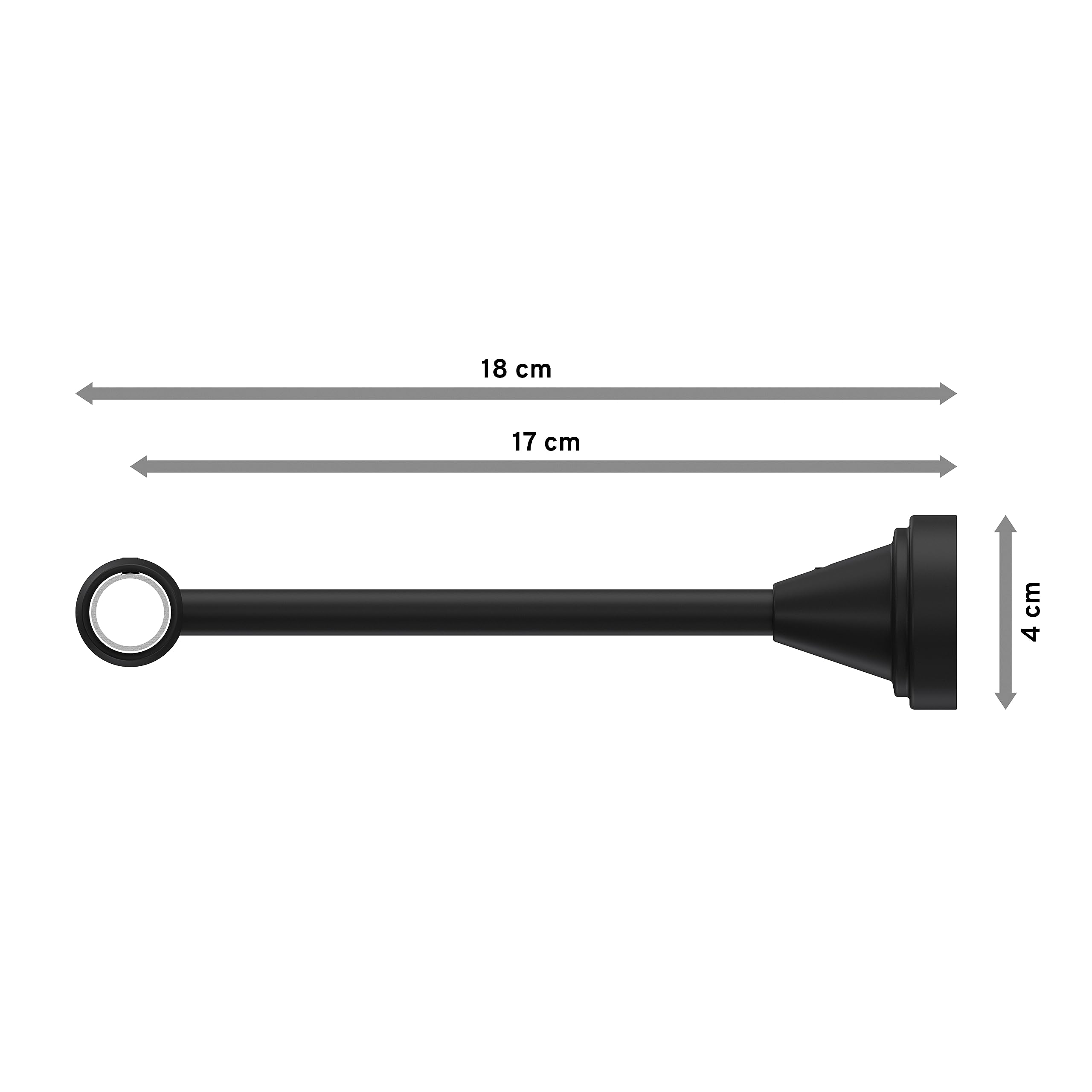 Interdeco Vorhangstange Schwarz – 200 Cm, Metall, Inkl. Ringe & Träger