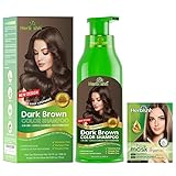 Herbishh Hair Color Shampoo for Gray Hair – Magic Hair Dye Shampoo – Colors Hair in Minutes–Long Lasting–500 Ml–3-In-1 Hair Color for Women & Men –Ammonia-Free (Dark Brown)