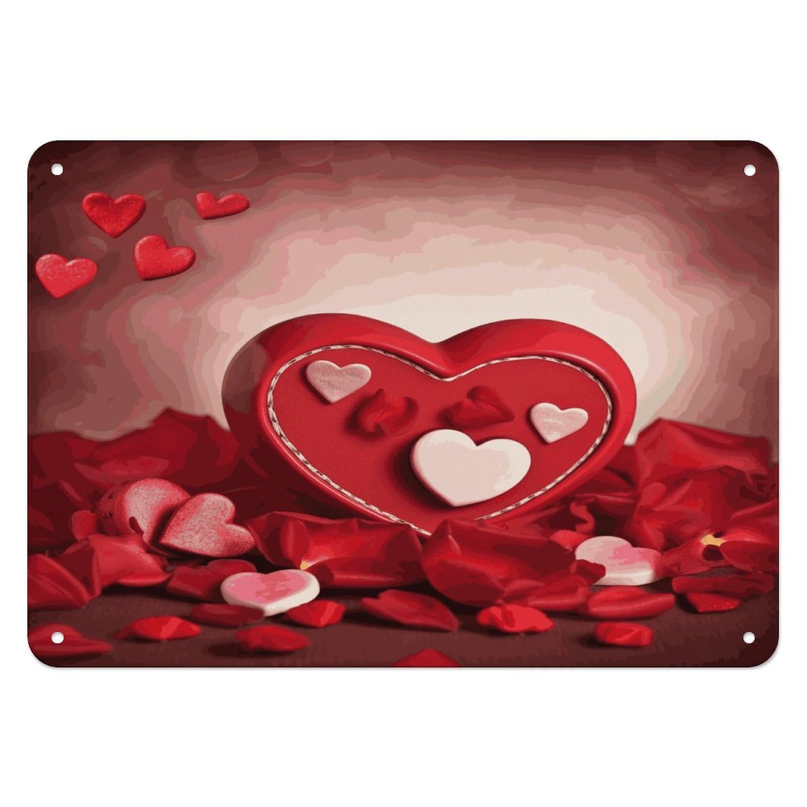 Btcowzrv Style Happy Valentine's Day1 Metal Sign, 5.5" X 7.9" Tin Wall Decor, Wall Art Plaques For Home Wedding Decor Room Living Room Decoration