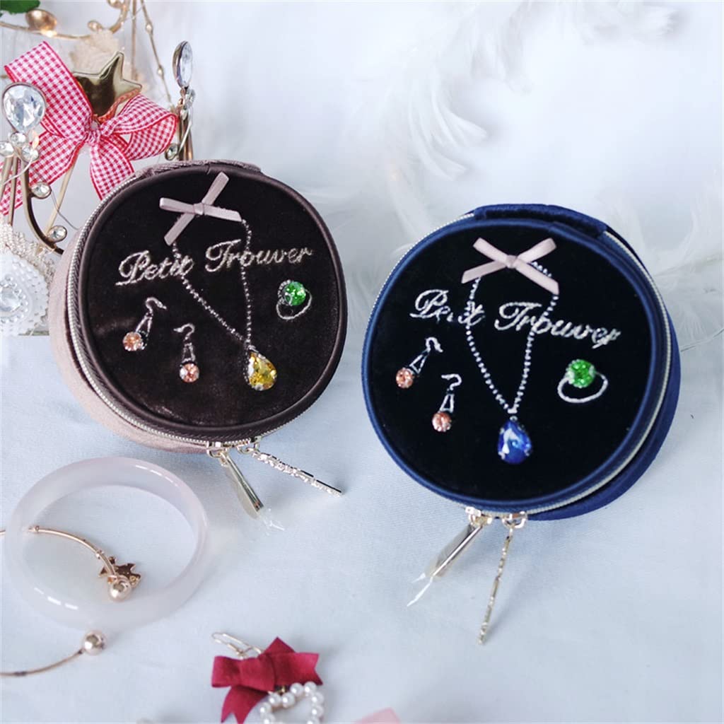 Samt Runde Schmuck Tasche Reise Tragbare Ring Ohrringe Uhr Armband Schmuck Box Schmuck Box