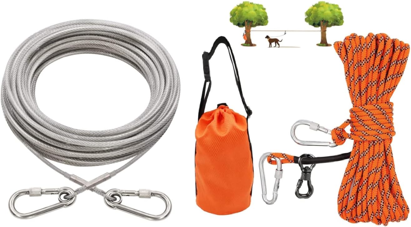 XiaZ Dog Runner Tie Out Cable for Dogs Up to 250 Pound