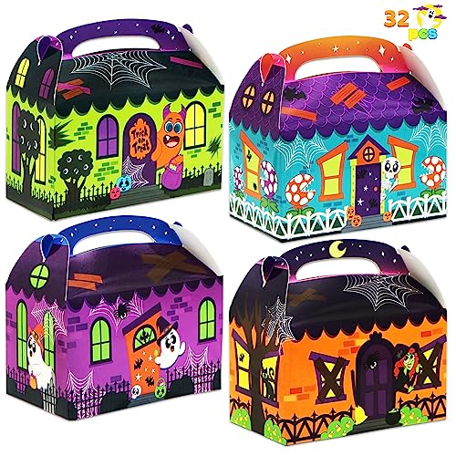 JOYIN 32 cajas de caramelos de Halloween o golosinas (5,6 x 5,66 x 3,5 pulgadas), cajas 3D de papel para Halloween, para regalos de fiesta de Halloween