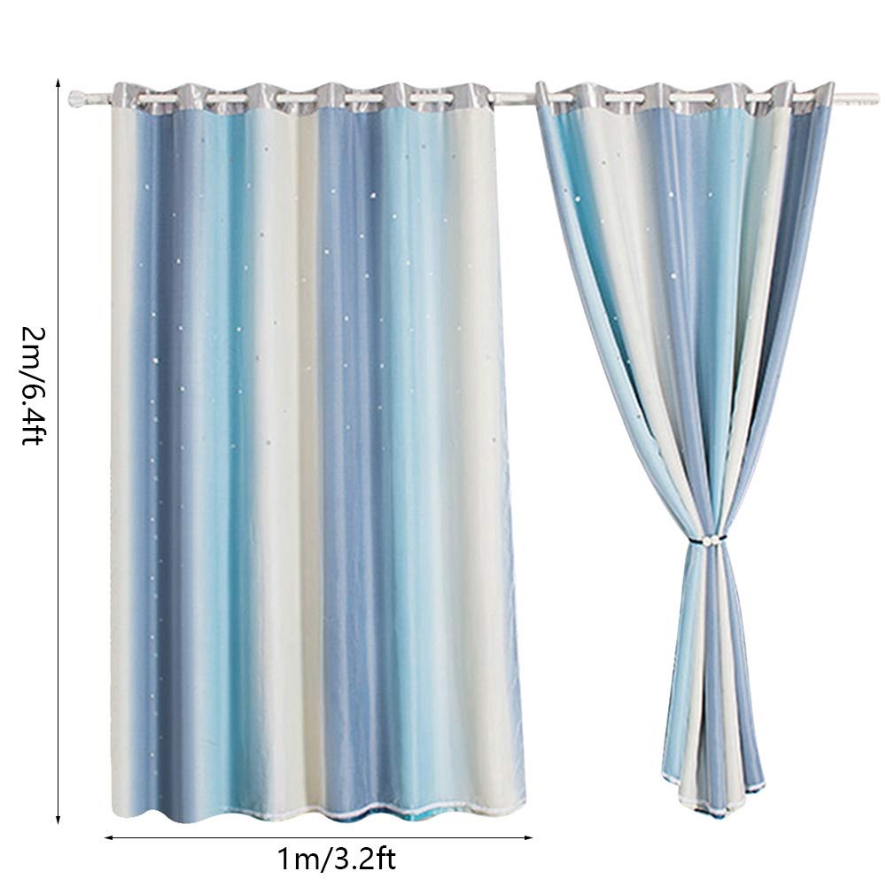 HERCHR Rainbow Curtains for Kids 3.2x6.4ft Stars - Image 4
