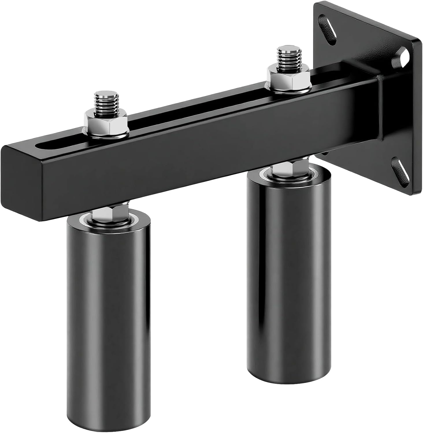 6" Slide Gate Guide Roller | Range 5.5in | Adjustable UHMW Hard Nylon Guider | Black 1.0