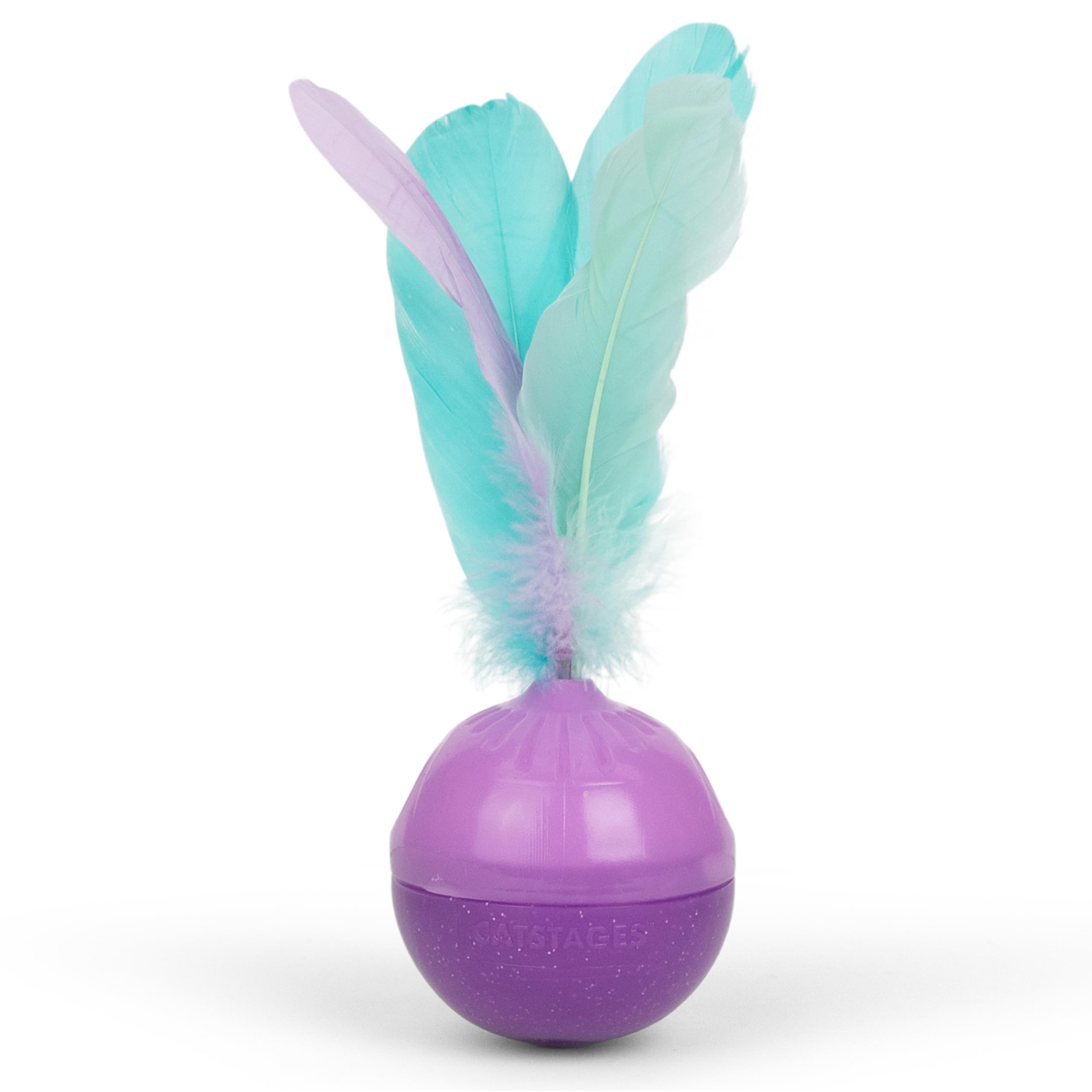 Feather Treat Stuffer Cat Toy – Interactive Cat Toy with Catnip for Treat Dispensing & Mental Stimulation, Purple