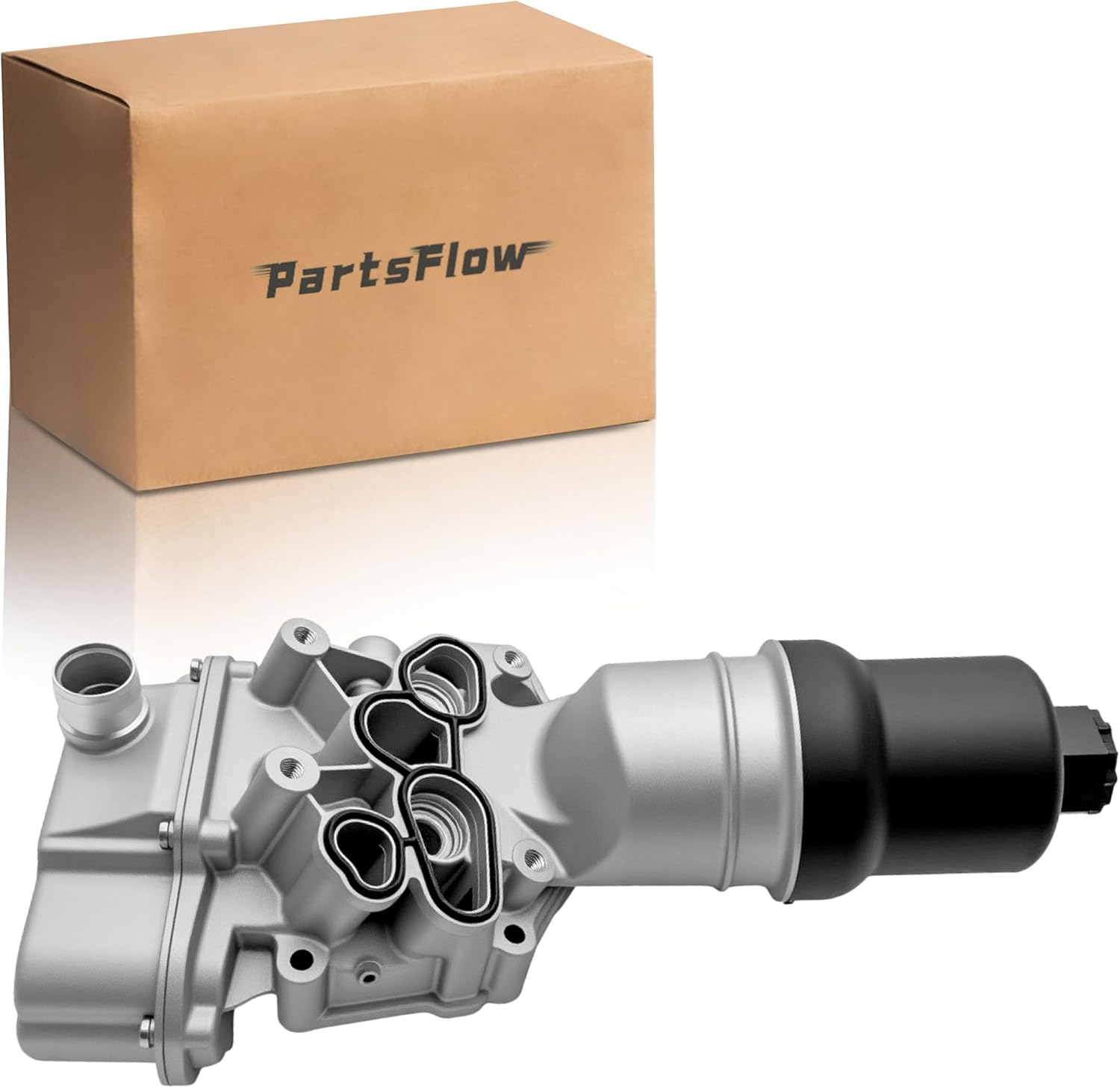PartsFlow 06f115397h Upgrade Aluminium Oil Filter housing with Oil Cooler For VW Jetta 06-08 Golf R 12-13 GTI 06-08 Eos 07-08 Passat 06-08 for Audi A4 Quattro 05-09 TT/TTS 08-15 A3 06-08