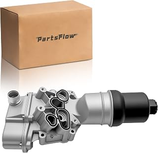 PartsFlow 06f115397h Upgrade Aluminium Oil Filter housing with Oil Cooler For VW Jetta 06-08 Golf R 12-13 GTI 06-08 Eos 07-08 Passat 06-08 for Audi A4 Quattro 05-09 TT/TTS 08-15 A3 06-08