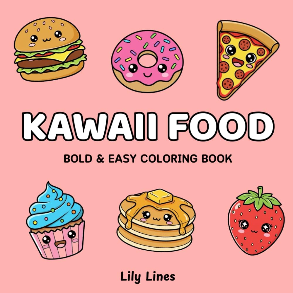 Kawaii Food: Bold & Easy Coloring Book