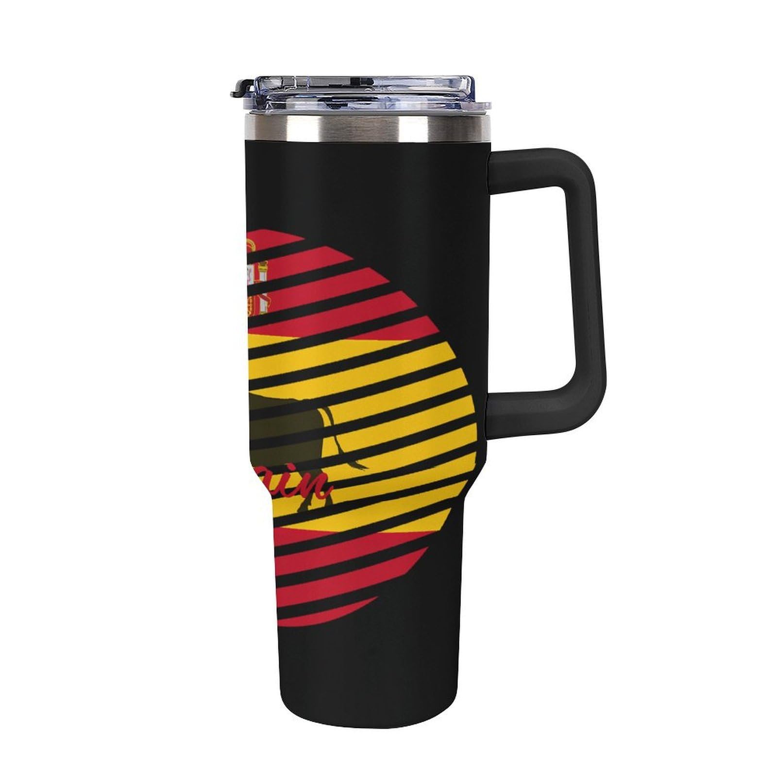 Spanish Bull Spain 40 Oz Stainless Steel Tumbler Travel Coffee Mug with Handle And Straw for Home Office