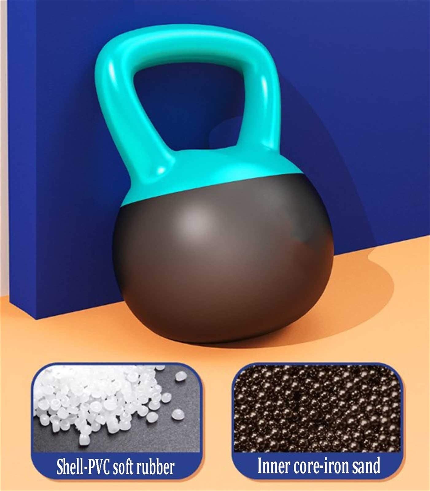 Kettlebell Souple 4,5 Kg YOTTOY - Base Absorbante Remplit De Sable - Poignée Large Antidérapante - Pour Entraînement à Domicile - 10