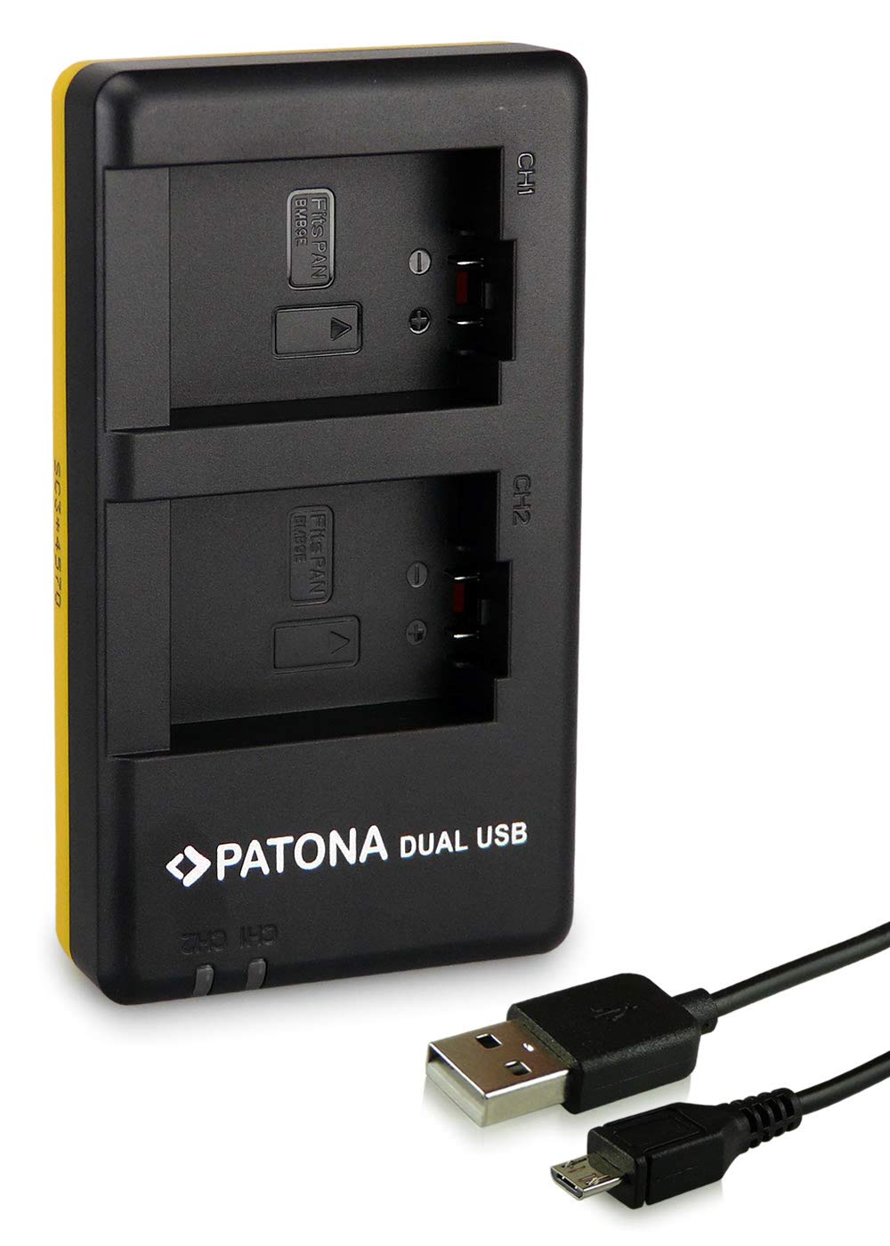 PATONA Dual Chargeur Photo pour Panasonic DMW-BMB9 BMB9E, BP-DC9 | Chargeur voyage compact pour Lumix DMC FZ40, FZ45, FZ48, FZ100, FZ150