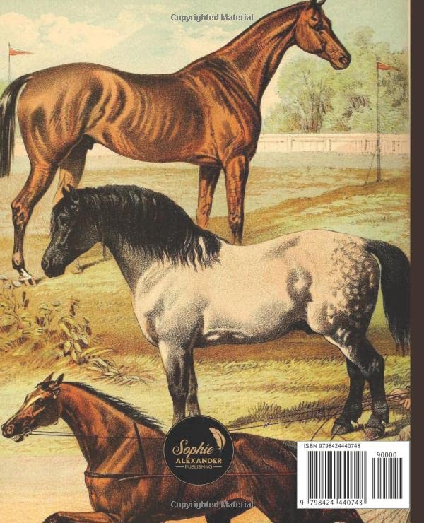 Composition Notebook: Beautiful College Ruled Notebook with Vintage Horses Illustration 7.5" x 9.25", 110 pages, great gift for animal lovers - Image 2